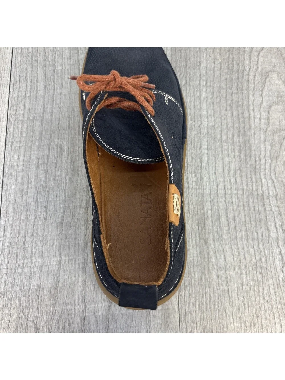 Sanata Navy Leather Lace Up Comfort Shoes Women’s 7